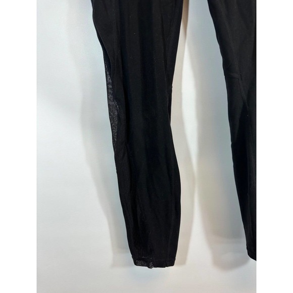 Athleta Womens Black Mesh Running Gym Full Length Leggings Size M. D47 - Picture 8 of 8